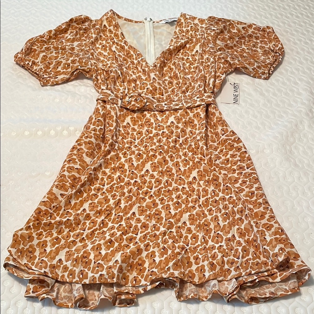 Nine West Brown Animal Print Dress